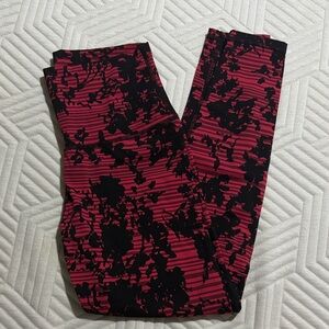 Inspired Red and Black Patterned Leggings
